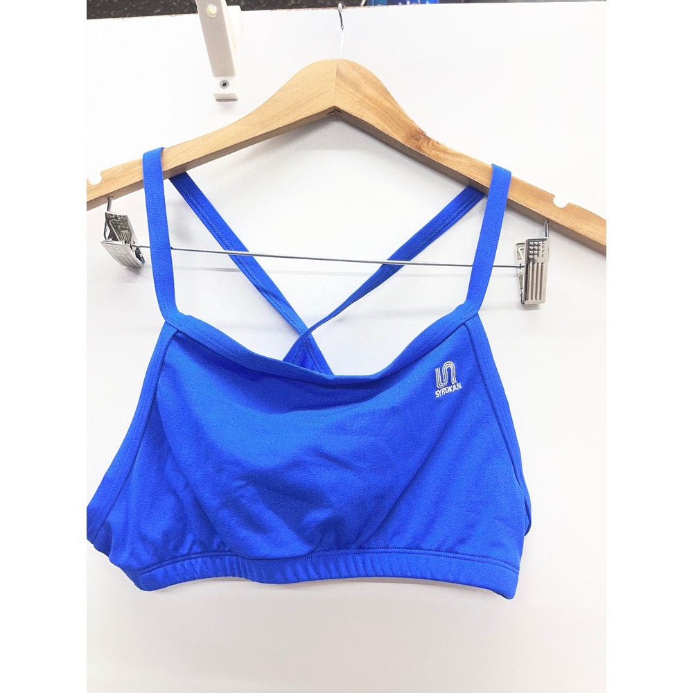 Syrokan Womens Royal Blue Cross Back Sports Bra Size L SP032